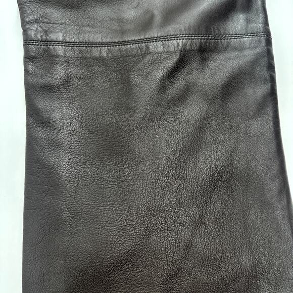 Folio Saks Fifth Avenue 100% Leather Pants Butter Soft in Chocolate Brown 12 - Picture 10 of 11